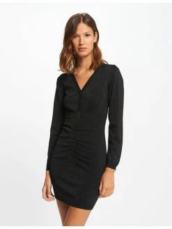 Morgan Γυναίκες Καθημερινά Φορέματα Φόρεμα καθημερινό 212-RMCOOL Μαύρο Slim Fit