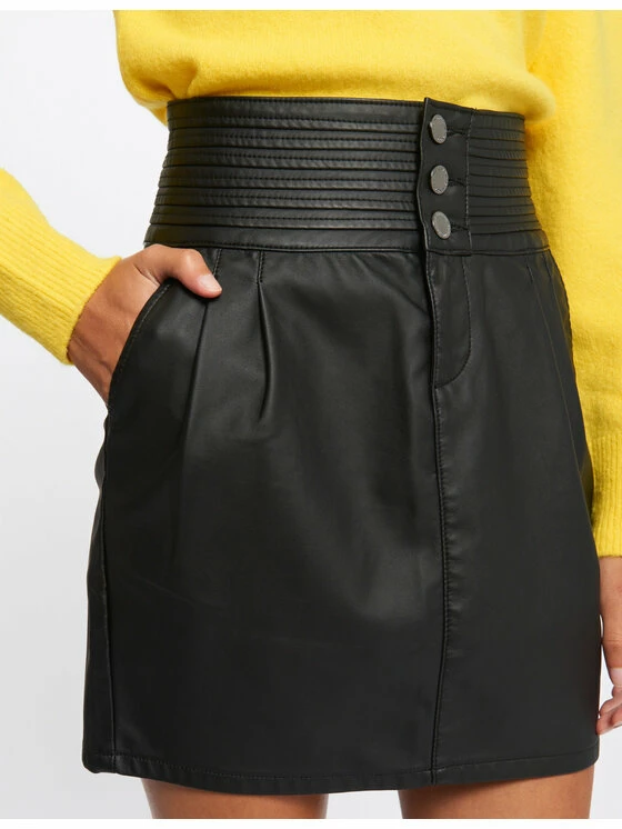 Morgan Γυναίκες Mini Φούστα από απομίμηση δέρματος 212-JINCY Μαύρο Regular Fit 6 Morgan Γυναίκες Mini Φούστα από απομίμηση δέρματος 212-JINCY Μαύρο Regular Fit - Image 4