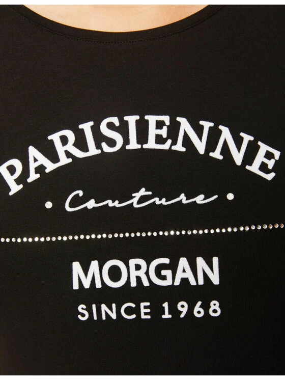 Morgan Γυναίκες T-shirts T-Shirt 212-DEMOA Μαύρο Regular Fit 6 Morgan Γυναίκες T-shirts T-Shirt 212-DEMOA Μαύρο Regular Fit - Image 4