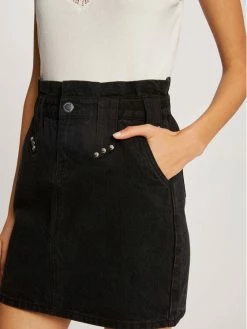 Morgan Γυναίκες Mini Φούστα τζιν 212-JOLY1 Μαύρο Regular Fit -Εξοδος Morgan Κατάστημα unnamed file 1165