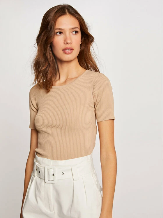 Morgan Γυναίκες Μπλουζάκια Μπλουζάκι 212-MBIBO Μπεζ Regular Fit 3 Morgan Γυναίκες Μπλουζάκια Μπλουζάκι 212-MBIBO Μπεζ Regular Fit