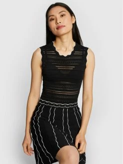 Morgan Γυναίκες Πλεκτά Φορέματα Φόρεμα υφασμάτινο 211-RMOON Μαύρο Slim Fit