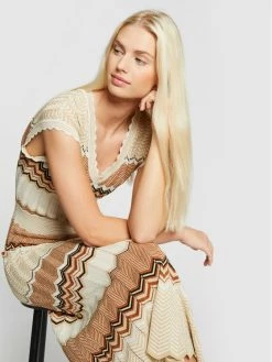 Morgan Γυναίκες Πλεκτά Φορέματα Φόρεμα υφασμάτινο 211-RMJINI Μπεζ Regular Fit