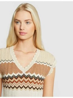 Morgan Γυναίκες Πλεκτά Φορέματα Φόρεμα υφασμάτινο 211-RMJINI Μπεζ Regular Fit -Εξοδος Morgan Κατάστημα unnamed file 1267