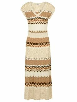 Morgan Γυναίκες Πλεκτά Φορέματα Φόρεμα υφασμάτινο 211-RMJINI Μπεζ Regular Fit -Εξοδος Morgan Κατάστημα unnamed file 1269