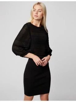 Morgan Γυναίκες Καθημερινά Φορέματα Φόρεμα καθημερινό 211-RMGIGI Μαύρο Slim Fit