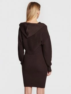 Morgan Γυναίκες Πλεκτά Φορέματα Φόρεμα υφασμάτινο 222-RMAIA Καφέ Slim Fit -Εξοδος Morgan Κατάστημα unnamed file 134