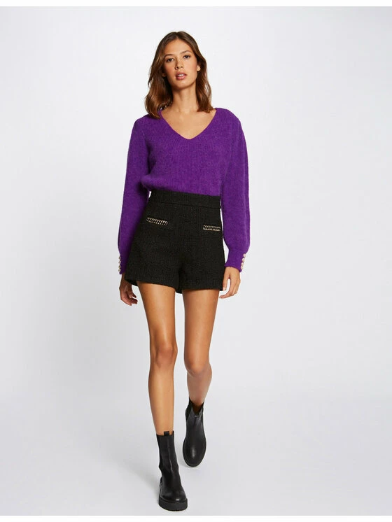 Morgan Γυναίκες Υφασμάτινα Σορτς Σορτς υφασμάτινο 212-SHLIO Μαύρο Regular Fit 4 Morgan Γυναίκες Υφασμάτινα Σορτς Σορτς υφασμάτινο 212-SHLIO Μαύρο Regular Fit - Image 2