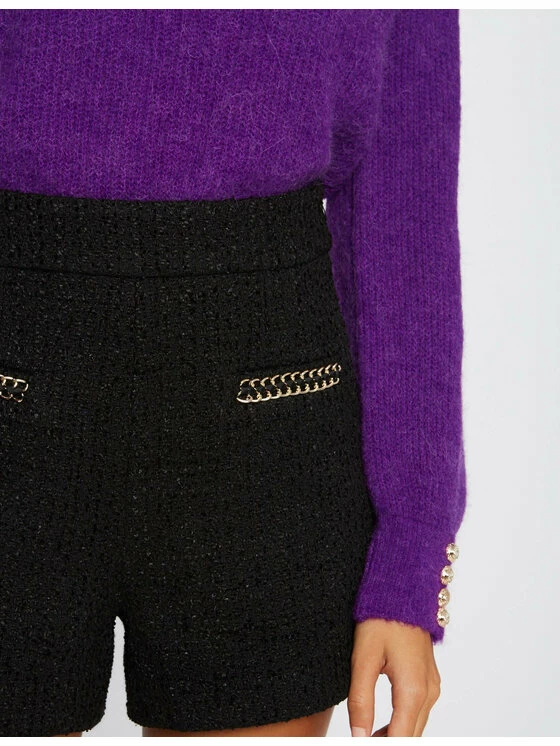 Morgan Γυναίκες Υφασμάτινα Σορτς Σορτς υφασμάτινο 212-SHLIO Μαύρο Regular Fit 6 Morgan Γυναίκες Υφασμάτινα Σορτς Σορτς υφασμάτινο 212-SHLIO Μαύρο Regular Fit - Image 4