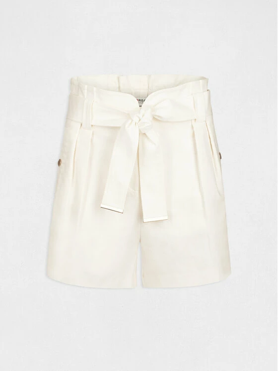 Morgan Γυναίκες Υφασμάτινα Σορτς Σορτς υφασμάτινο 212-SHALO Λευκό Regular Fit 7 Morgan Γυναίκες Υφασμάτινα Σορτς Σορτς υφασμάτινο 212-SHALO Λευκό Regular Fit - Image 5