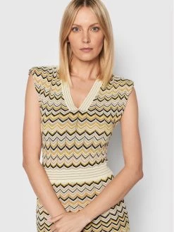 Morgan Γυναίκες Πλεκτά Φορέματα Φόρεμα υφασμάτινο 221-RMBOGI Μπεζ Regular Fit -Εξοδος Morgan Κατάστημα unnamed file 1499