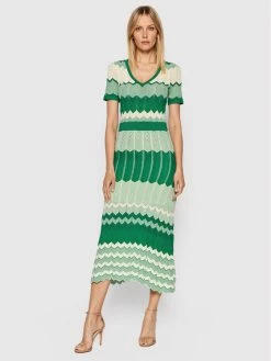 Morgan Γυναίκες Πλεκτά Φορέματα Φόρεμα υφασμάτινο 221-RMRAY Πράσινο Slim Fit