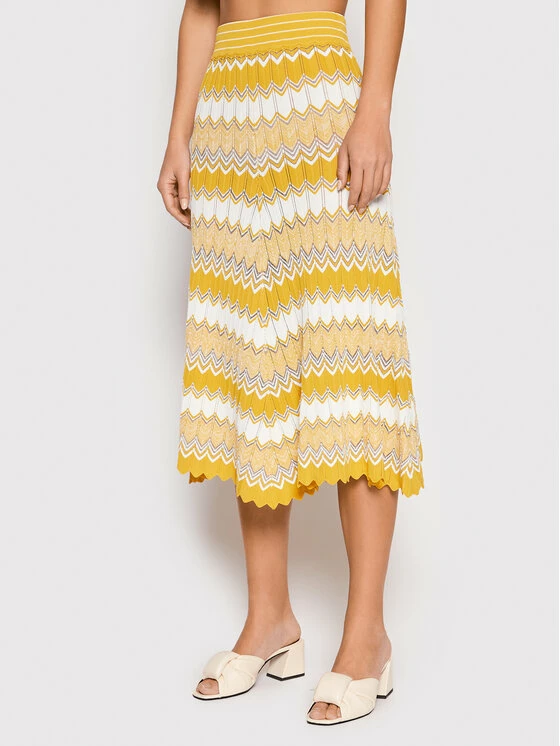 Morgan Γυναίκες Φούστα Midi 221-JDONA Κίτρινο Regular Fit 3 Morgan Γυναίκες Φούστα Midi 221-JDONA Κίτρινο Regular Fit