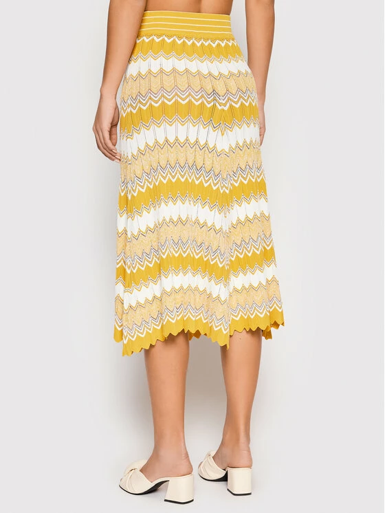 Morgan Γυναίκες Φούστα Midi 221-JDONA Κίτρινο Regular Fit 5 Morgan Γυναίκες Φούστα Midi 221-JDONA Κίτρινο Regular Fit - Image 3