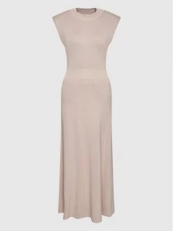 Morgan Γυναίκες Πλεκτά Φορέματα Φόρεμα υφασμάτινο 221-RMANGUE Μπεζ Regular Fit -Εξοδος Morgan Κατάστημα unnamed file 1521