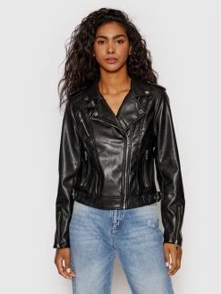 Morgan Γυναίκες Δερμάτινα Μπουφάν Μπουφάν από απομίμηση δέρματος 221-GSOKA Μαύρο Regular Fit