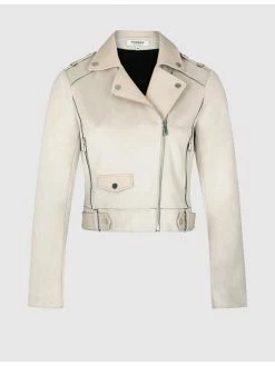 Morgan Γυναίκες Δερμάτινα Μπουφάν Μπουφάν από απομίμηση δέρματος 221-GAMIMI Μπεζ Regular Fit -Εξοδος Morgan Κατάστημα unnamed file 1533