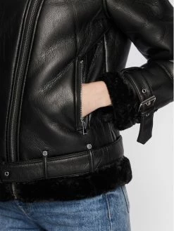 Morgan Γυναίκες Δερμάτινα Μπουφάν Μπουφάν από απομίμηση δέρματος 222-GEREMI Μαύρο Regular Fit -Εξοδος Morgan Κατάστημα unnamed file 154