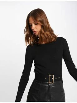 Morgan Γυναίκες Πουλόβερ 212-MERCURE Μαύρο Slim Fit