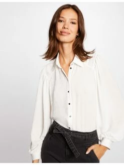 Morgan Γυναίκες Casual Πουκάμισα Πουκάμισο 212-CARLITA Λευκό Loose Fit