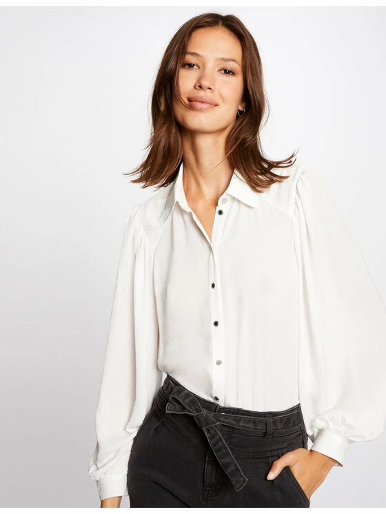 Morgan Γυναίκες Casual Πουκάμισα Πουκάμισο 212-CARLITA Λευκό Loose Fit 3 Morgan Γυναίκες Casual Πουκάμισα Πουκάμισο 212-CARLITA Λευκό Loose Fit