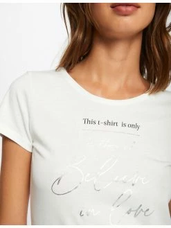 Morgan Γυναίκες T-shirts T-Shirt 212-DONLY Λευκό Regular Fit -Εξοδος Morgan Κατάστημα unnamed file 1596