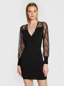 Morgan Γυναίκες Κοκτέιλ Φορέματα Φόρεμα κοκτέιλ 222-RMPILE Μαύρο Slim Fit