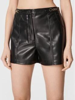 Morgan Γυναίκες Δερμάτινα Σορτς Σορτς από απομίμηση δέρματος 222-SHOLY Μαύρο Regular Fit