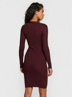 Morgan Γυναίκες Πλεκτά Φορέματα Φόρεμα υφασμάτινο 222-RMILLIA Μπορντό Slim Fit -Εξοδος Morgan Κατάστημα unnamed file 168