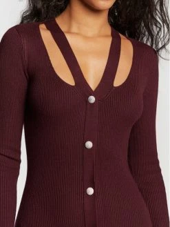 Morgan Γυναίκες Πλεκτά Φορέματα Φόρεμα υφασμάτινο 222-RMILLIA Μπορντό Slim Fit -Εξοδος Morgan Κατάστημα unnamed file 169