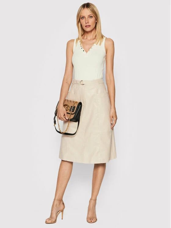 Morgan Γυναίκες Midi Φούστα από απομίμηση δέρματος 212-JILIAN Μπεζ Regular Fit 4 Morgan Γυναίκες Midi Φούστα από απομίμηση δέρματος 212-JILIAN Μπεζ Regular Fit - Image 2