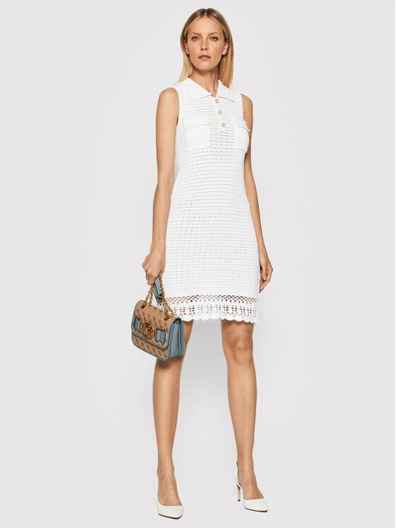 Morgan Γυναίκες Πλεκτά Φορέματα Φόρεμα υφασμάτινο 221-RMCORI Λευκό Slim Fit 4 Morgan Γυναίκες Πλεκτά Φορέματα Φόρεμα υφασμάτινο 221-RMCORI Λευκό Slim Fit - Image 2