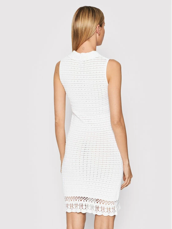 Morgan Γυναίκες Πλεκτά Φορέματα Φόρεμα υφασμάτινο 221-RMCORI Λευκό Slim Fit 5 Morgan Γυναίκες Πλεκτά Φορέματα Φόρεμα υφασμάτινο 221-RMCORI Λευκό Slim Fit - Image 3