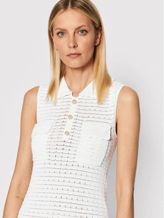 Morgan Γυναίκες Πλεκτά Φορέματα Φόρεμα υφασμάτινο 221-RMCORI Λευκό Slim Fit 6 Morgan Γυναίκες Πλεκτά Φορέματα Φόρεμα υφασμάτινο 221-RMCORI Λευκό Slim Fit - Image 4