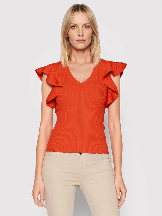 Morgan Γυναίκες Μπλουζάκια Μπλουζάκι 221-MONY Πορτοκαλί Slim Fit 3 Morgan Γυναίκες Μπλουζάκια Μπλουζάκι 221-MONY Πορτοκαλί Slim Fit