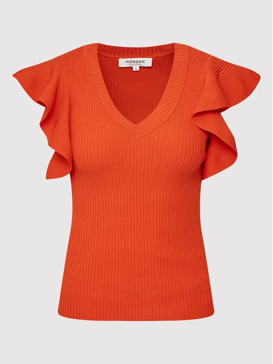 Morgan Γυναίκες Μπλουζάκια Μπλουζάκι 221-MONY Πορτοκαλί Slim Fit 7 Morgan Γυναίκες Μπλουζάκια Μπλουζάκι 221-MONY Πορτοκαλί Slim Fit - Image 5