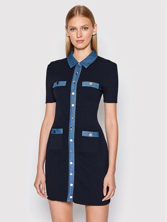 Morgan Γυναίκες Πλεκτά Φορέματα Φόρεμα υφασμάτινο 221-RMISA Σκούρο μπλε Slim Fit 3 Morgan Γυναίκες Πλεκτά Φορέματα Φόρεμα υφασμάτινο 221-RMISA Σκούρο μπλε Slim Fit