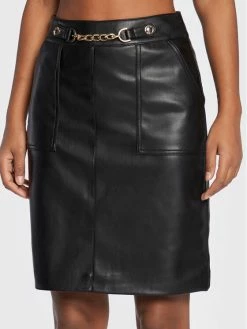 Morgan Γυναίκες Mini Φούστα από απομίμηση δέρματος 222-JCITY Μαύρο Regular Fit