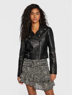 Morgan Γυναίκες Δερμάτινα Μπουφάν Μπουφάν δερμάτινο 222-GCUIR Μαύρο Regular Fit