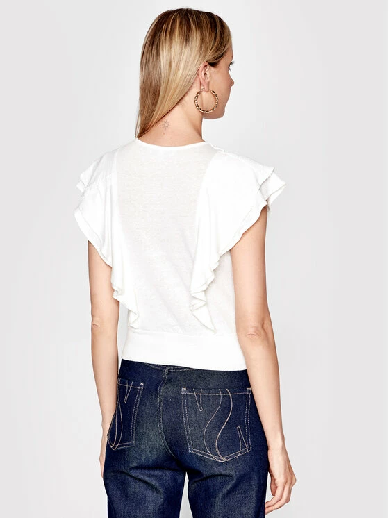 Morgan Γυναίκες Μπλουζάκια Μπλουζάκι 221-DENTRE Λευκό Regular Fit 5 Morgan Γυναίκες Μπλουζάκια Μπλουζάκι 221-DENTRE Λευκό Regular Fit - Image 3