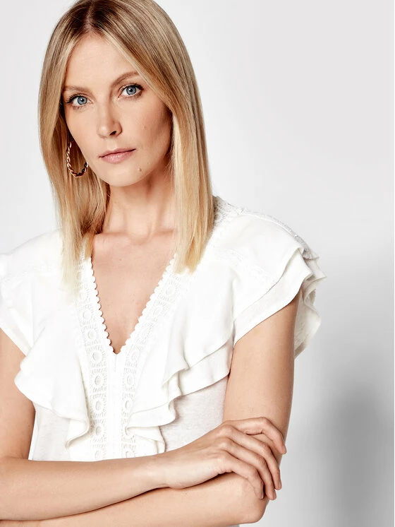 Morgan Γυναίκες Μπλουζάκια Μπλουζάκι 221-DENTRE Λευκό Regular Fit 6 Morgan Γυναίκες Μπλουζάκια Μπλουζάκι 221-DENTRE Λευκό Regular Fit - Image 4