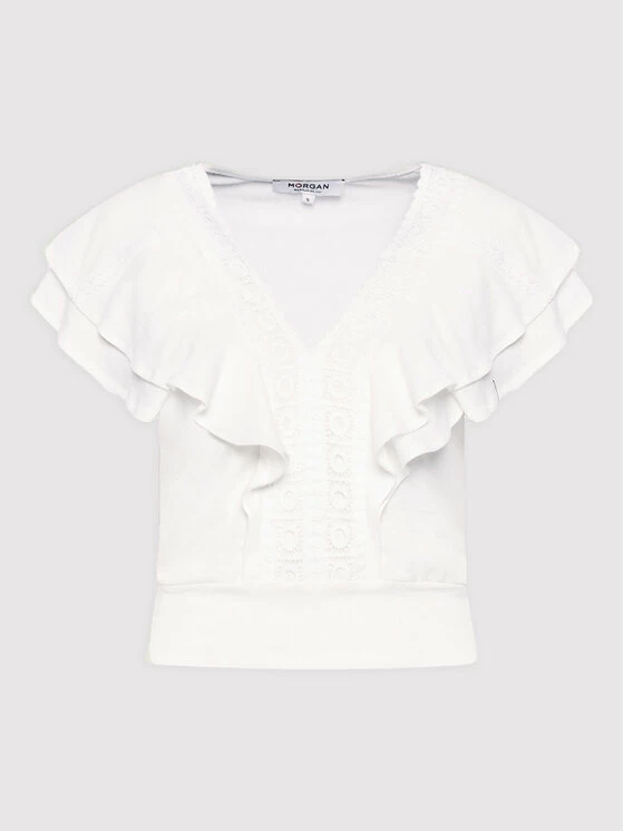 Morgan Γυναίκες Μπλουζάκια Μπλουζάκι 221-DENTRE Λευκό Regular Fit 7 Morgan Γυναίκες Μπλουζάκια Μπλουζάκι 221-DENTRE Λευκό Regular Fit - Image 5