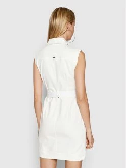 Morgan Γυναίκες Φορέματα σε Στυλ Πουκάμισο & Σεμιζιέ Φόρεμα τζιν 221-ROUKY1 Λευκό Regular Fit -Εξοδος Morgan Κατάστημα unnamed file 1961