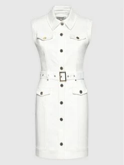 Morgan Γυναίκες Φορέματα σε Στυλ Πουκάμισο & Σεμιζιέ Φόρεμα τζιν 221-ROUKY1 Λευκό Regular Fit -Εξοδος Morgan Κατάστημα unnamed file 1963