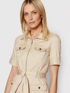 Morgan Γυναίκες Φορέματα σε Στυλ Πουκάμισο & Σεμιζιέ Φόρεμα πουκάμισο 221-RENOM Μπεζ Regular Fit -Εξοδος Morgan Κατάστημα unnamed file 1992