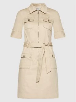 Morgan Γυναίκες Φορέματα σε Στυλ Πουκάμισο & Σεμιζιέ Φόρεμα πουκάμισο 221-RENOM Μπεζ Regular Fit -Εξοδος Morgan Κατάστημα unnamed file 1993