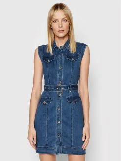 Morgan Γυναίκες Φορέματα σε Στυλ Πουκάμισο & Σεμιζιέ Φόρεμα τζιν 221-ROUKY Μπλε Regular Fit