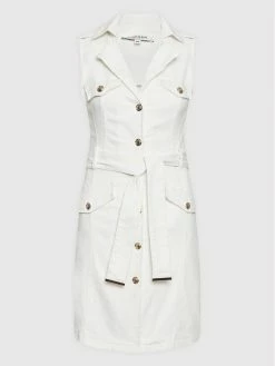 Morgan Γυναίκες Τζιν Φορέματα Φόρεμα τζιν 221-RYEAH1 Λευκό Regular Fit -Εξοδος Morgan Κατάστημα unnamed file 2069