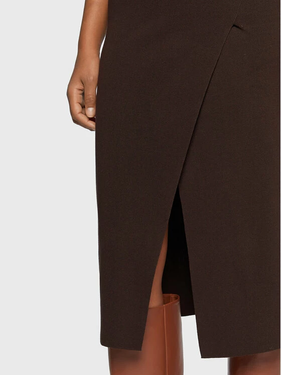 Morgan Γυναίκες Πλεκτά Φορέματα Φόρεμα υφασμάτινο 222-RMIMI Καφέ Slim Fit 7 Morgan Γυναίκες Πλεκτά Φορέματα Φόρεμα υφασμάτινο 222-RMIMI Καφέ Slim Fit - Image 5