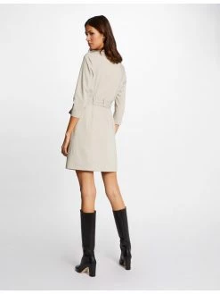 Morgan Γυναίκες Φορέματα σε Στυλ Πουκάμισο & Σεμιζιέ Φόρεμα πουκάμισο 221-RYELLA Μπεζ Regular Fit -Εξοδος Morgan Κατάστημα unnamed file 2218